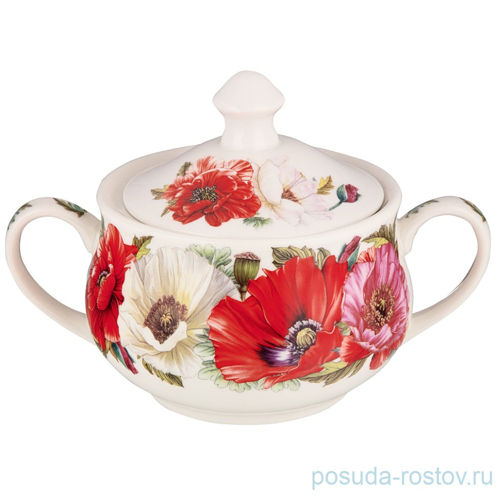 Сахарница 500 мл 12 см "Маки" / 263488