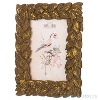 Фоторамка 15 х 20 х 2 см для фото 10 х 15 см &quot;Лавровый венок&quot; /бронза с позолотой / 312749