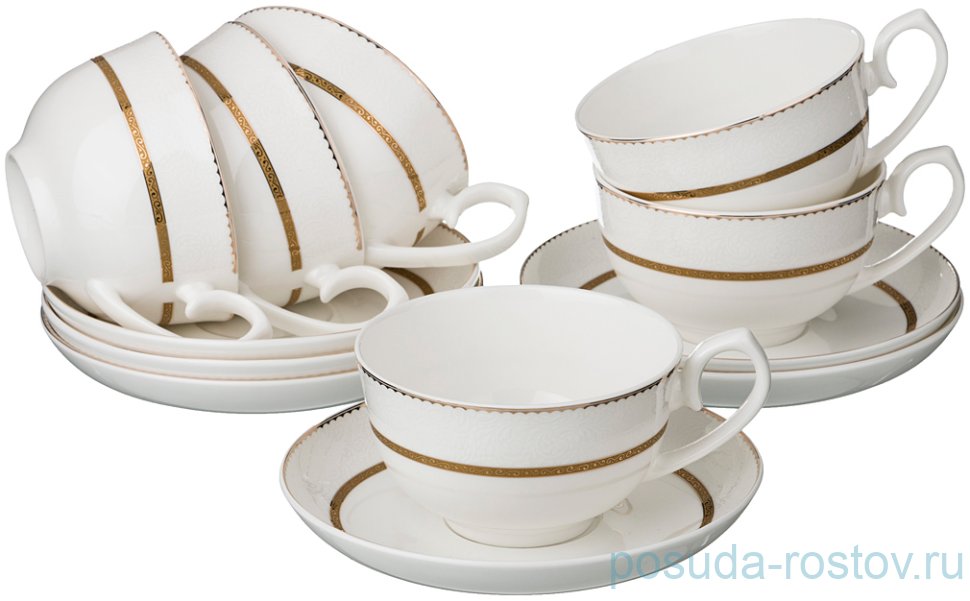 Набор чайных пар 250 мл 6 шт "итон" / 187362