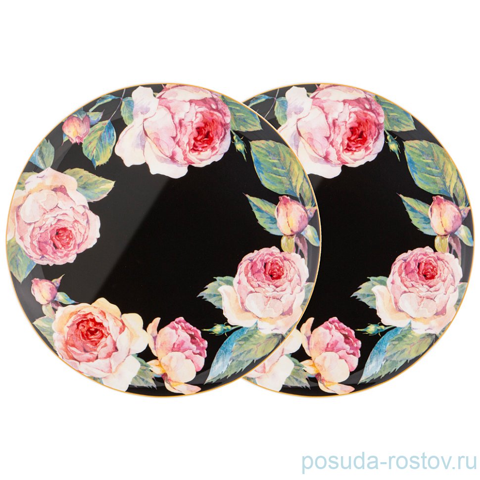 Набор тарелок 25,5 см 2 шт чёрные "Винтаж" / 227312 Набор тарелок 25,5 см 2 шт чёрные "Винтаж" / 227312