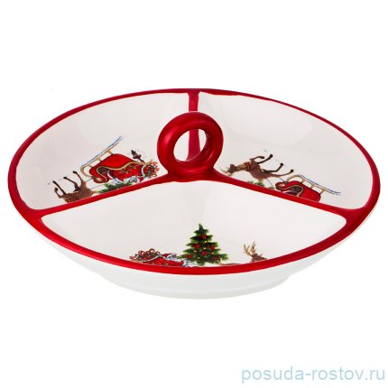 Менажница 22 х 7 см с ручкой &quot;Оленья упряжка&quot; / 190337