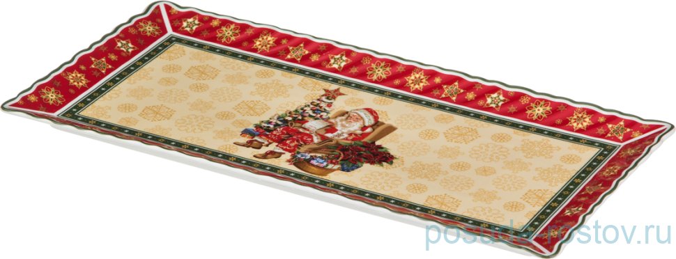 Блюдо 37 х 18 см прямоугольное "christmas collection /санта-клаус" / 192338