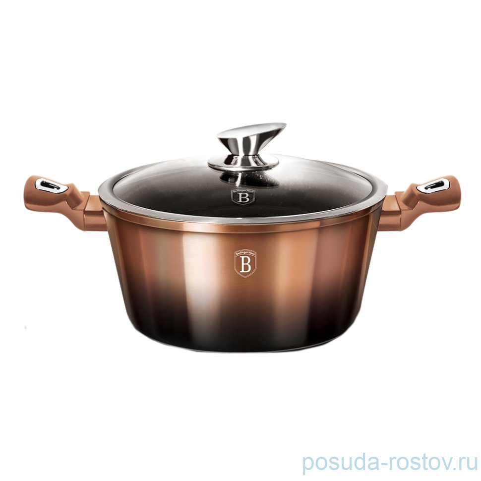 Кастрюля 24 см с крышкой "Rosegold Noir Metallic Line" / 147721