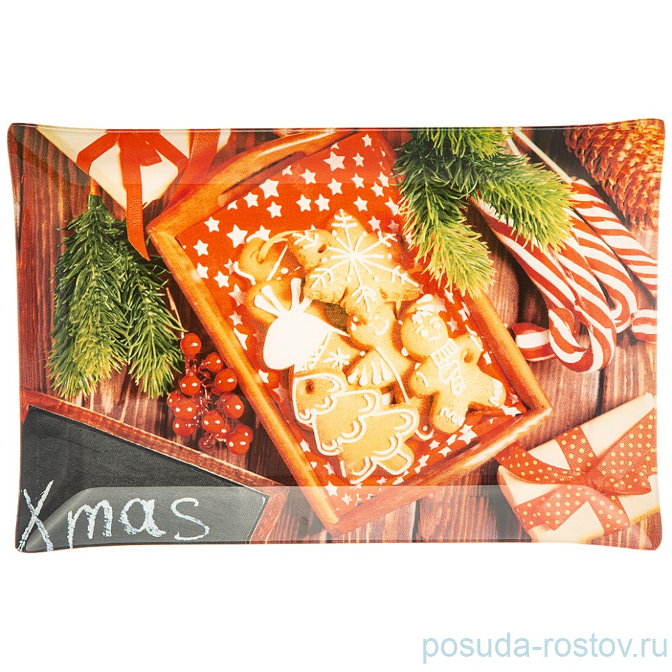 Блюдо 30 х 20 см прямоугольное "Рождественская сказка" (6шт.) / 268429