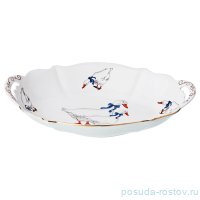 Блюдо 28 х 19 х 5,5 см овальное глубокое с ручками &quot;гуси&quot; / 205396