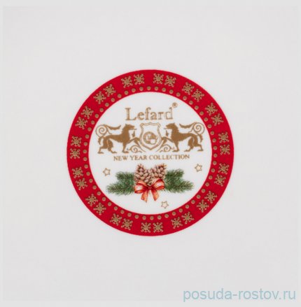 Тарелка 26 см красная &quot;с новым годом! /часы /русская тройка&quot; / 254410