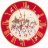 Тарелка 26 см красная &quot;с новым годом! /часы /русская тройка&quot; / 254410