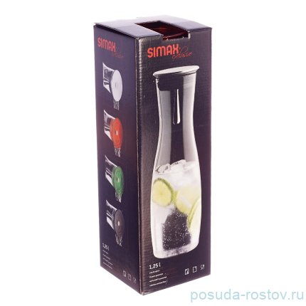 Графин 1,25 л с зелёной крышкой &quot;Viva /Simax /Без декора&quot; / 125036