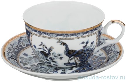 Набор чайных пар 250 мл 6 шт &quot;Павлин /синий&quot; / 192901