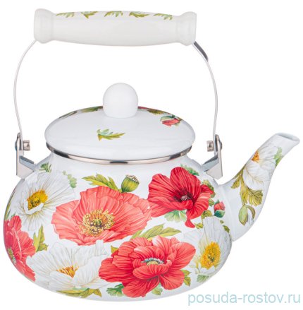 Чайник 2,5 л эмалированный &quot;маки&quot; / 290487