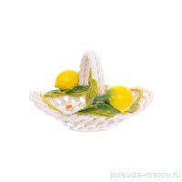 Корзина 20 см декоративная овальная &quot;Лимоны&quot; / 246698