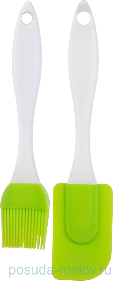 Набор 2 предмета: кисточка и лопатка (20, 23 см) /зелёные / 193164