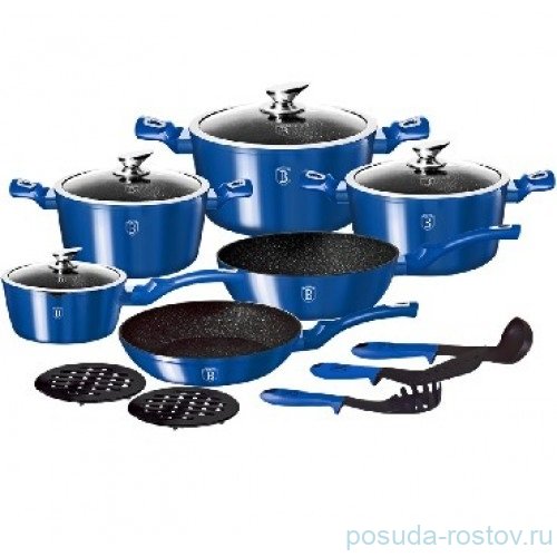 Набор посуды 15 предметов "Ruyal blue Metallic Line" / 128233