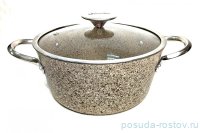 Кастрюля 20 х 10 см со стеклянной крышкой антипригарное покрытие комбеджи 2,6 л &quot;GRANITE SINGLES&quot; / 288927