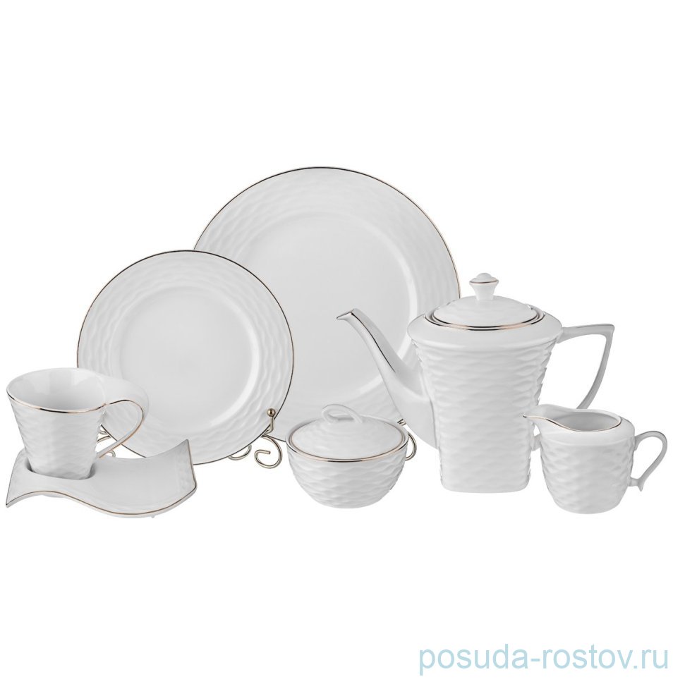 Чайный сервиз на 6 персон 24 предмета "С золотой отводкой" / 256634 Чайный сервиз на 6 персон 24 предмета "С золотой отводкой" / 256634