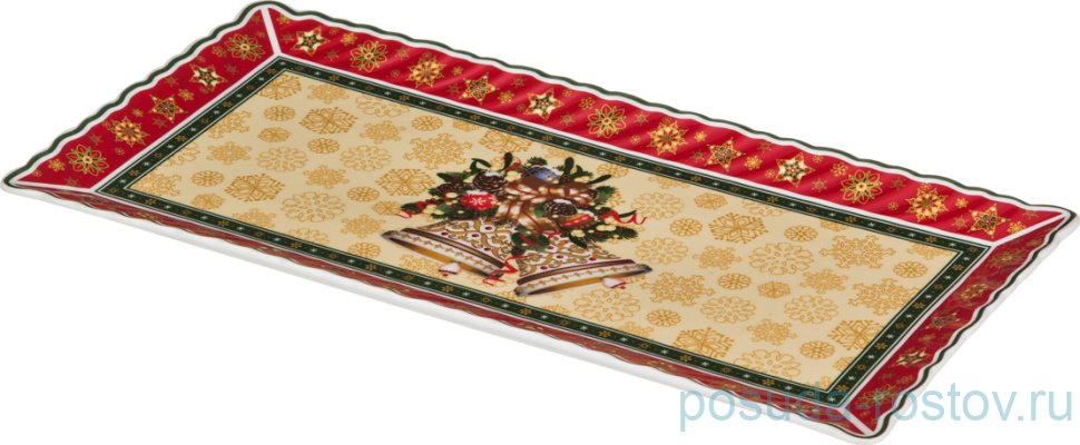 Блюдо 37 х 18 см прямоугольное "christmas collection /колокольчики" / 192340