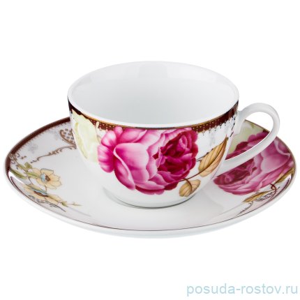 Чайный сервиз на 6 персон 15 предметов &quot;Роза и анемоны&quot; / 193988