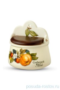Банка для сыпучих продуктов 18 см с деревянной крышкой &quot;Artigianato ceramico /Груша&quot; / 243528