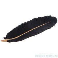 Блюдо декоративное 28,5 х 10 х 3 см чёрное Перо &quot;Leaf&quot; / 339042
