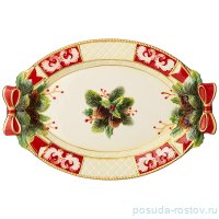 Блюдо 43,5 х 29 х 4 см овальное &quot;Ёлка&quot; / 268564