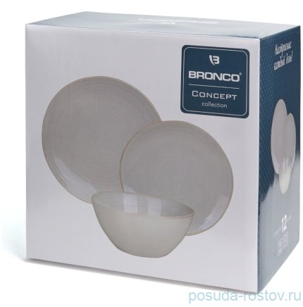Набор посуды на 4 персоны 12 предметов бежевый &quot;Concept&quot; / 380066