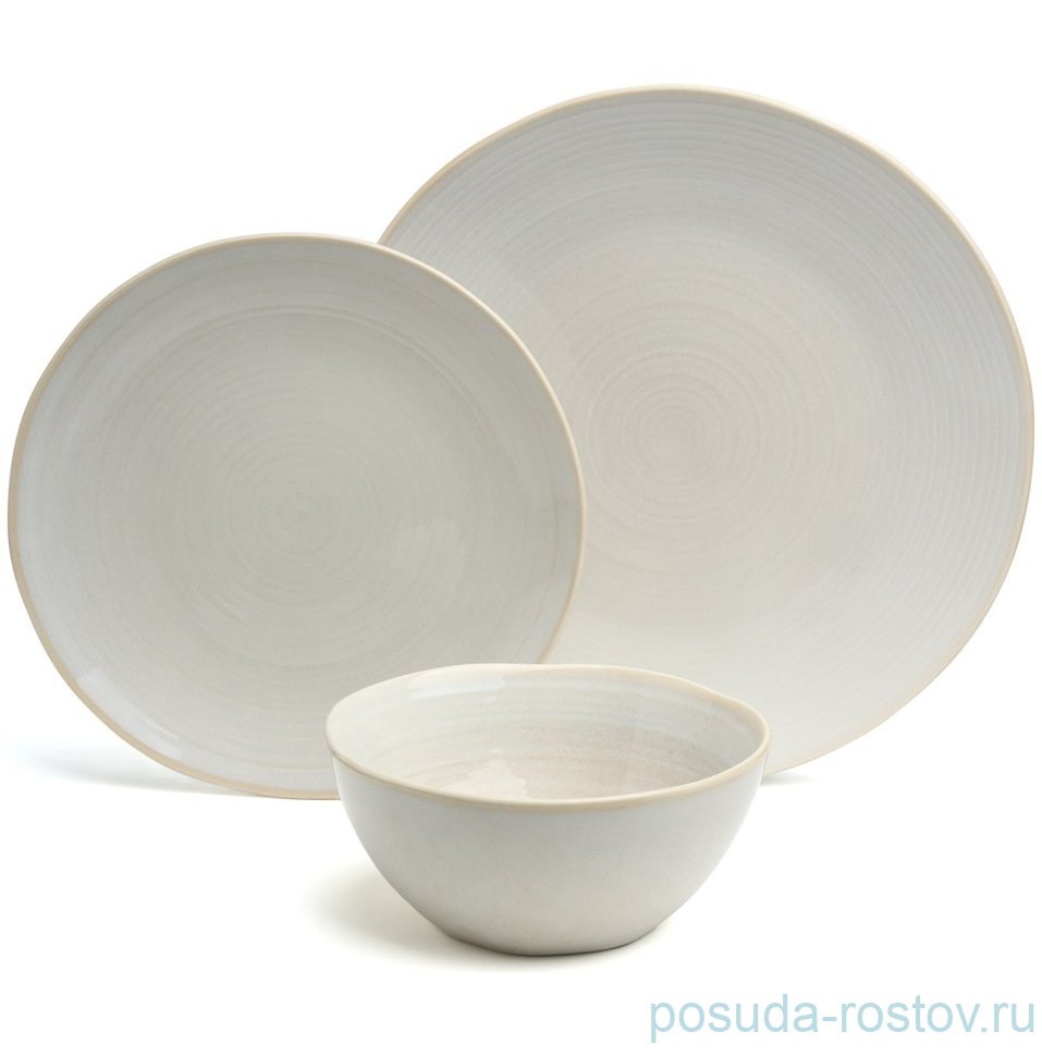 Набор посуды на 4 персоны 12 предметов бежевый "Concept" / 380066