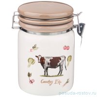 Банка для сыпучих продуктов 10,8 х 10,8 х 16 см с зажимом 950 мл &quot;COUNTRY LIFE&quot; / 220701