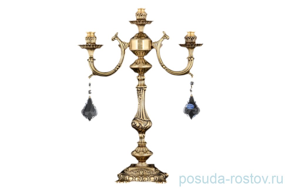 Подсвечник на 3 свечи 50 см бронза/черная патина  Royal "Роял" PL / 090339