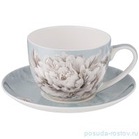 Чайная пара 330 мл 1 шт голубая &quot;White flower&quot; / 236297