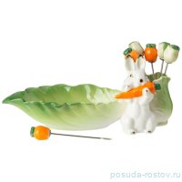 Набор кролик блюдо 21 см+6 вилочек (кор=48шт.) / 277657