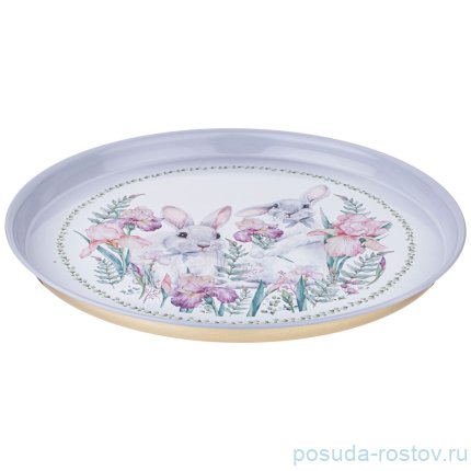 Поднос 33 х 2,1 см сервировочный &quot;Ирисы&quot; / 255456