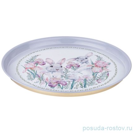 Поднос 33 х 2,1 см сервировочный &quot;Ирисы&quot; / 255456