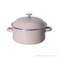 Кастрюля 22 х 10 см с крышкой эмалированная 2,6 л &quot;charm /кофейный&quot; / 342398