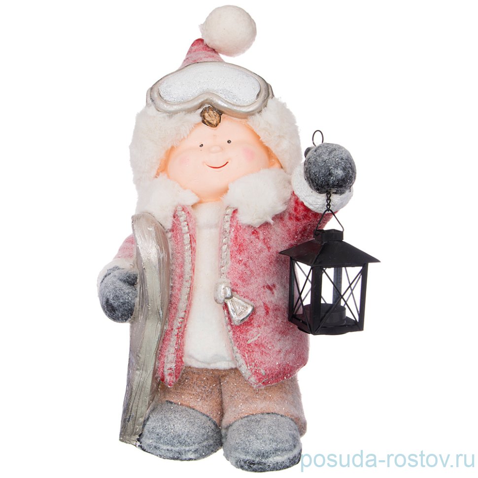 Фигурка 26 х 19 х 44 см "Мальчишка с лыжами" / 225483