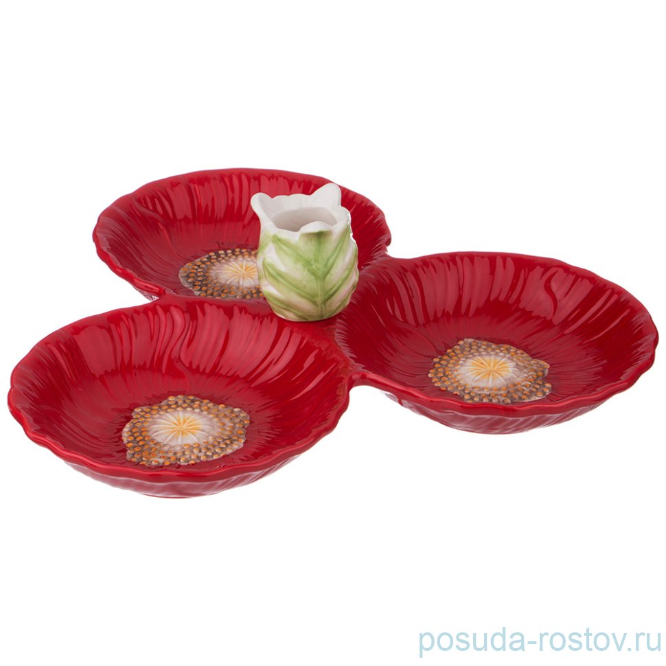 Менажница 30 х 10 см "маковый цвет" / 190311