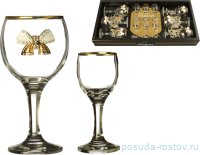 Набор бокалов 12 предметов (6 рюмок по 50 мл + 6 бокалов по 250 мл) &quot;Венеция /С бантиками&quot;  / 173808