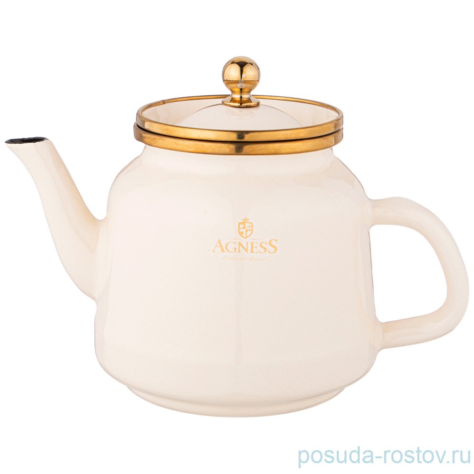 Чайник 1 л эмалированный белый "Agness /Тюдор" / 229571 Чайник 1 л эмалированный белый "Agness /Тюдор" / 229571