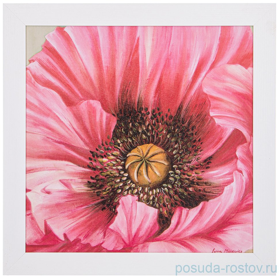 Постер 50 х 50 см "Мак" /рамка белая с текстурой / 270181 Постер 50 х 50 см "Мак" /рамка белая с текстурой / 270181