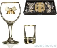 Набор бокалов 12 предметов (6 стопок по 50 мл + 6 бокалов по 250 мл) &quot;Венеция /С бантиками&quot;  / 173806