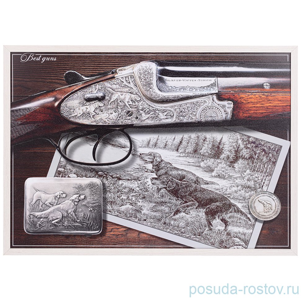 Панно 50 х 70 см "Охотничье ружьё" /рамка белая / 262092 Панно 50 х 70 см "Охотничье ружьё" /рамка белая / 262092
