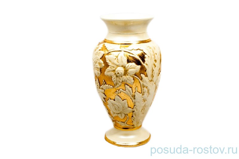 Ваза для цветов 37 см "Millennio /Цветы на золоте" / 051918 Ваза для цветов 37 см "Millennio /Цветы на золоте" / 051918