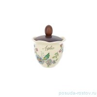 Банка для сыпучих продуктов 13 см с деревянной крышкой Чеснок &quot;Artigianato ceramico /Прованс&quot; / 253180