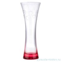 Ваза для цветов 19,5 см красное дно &quot;Сердца&quot; / 303518