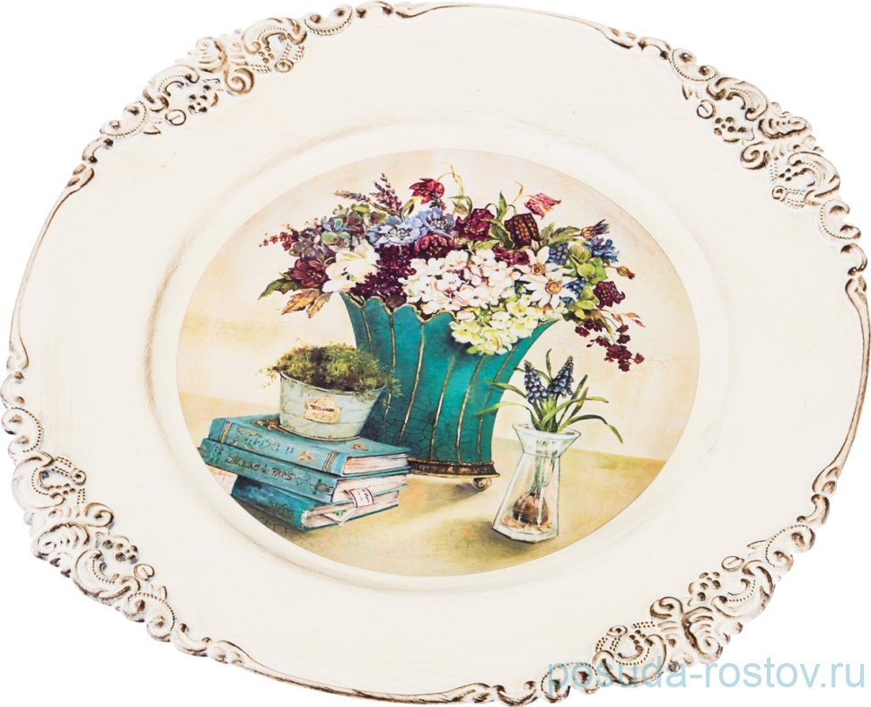 Поднос 36 см круглый "Старинный прованс" / 186029 Поднос 36 см круглый "Старинный прованс" / 186029