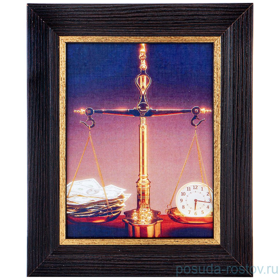 Картина 17 х 22 см "Весы" /рамка венге с золотом / 275106