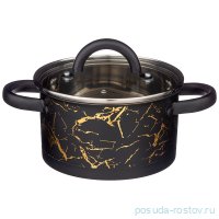 Кастрюля 16 х 9 см со стеклянной крышкой 1,8 л чёрная &quot;fantasy&quot; / 235324