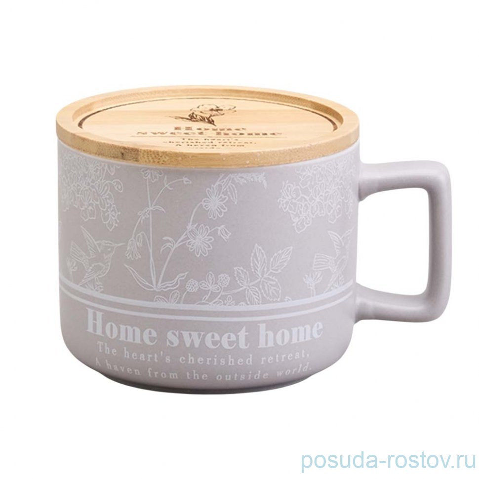 Кружка 400 мл с бамбуковой крышкой 9,6  х 8 см "Loving family" / 368917