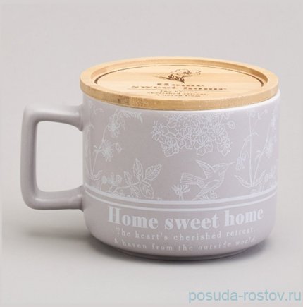 Кружка 400 мл с бамбуковой крышкой 9,6  х 8 см &quot;Loving family&quot; / 368917