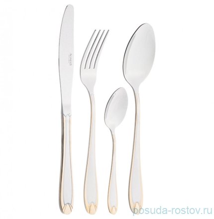 Столовые приборы 24 предмета на 6 персон &quot;Agness&quot; золото / 293113