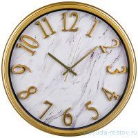 Часы настенные 36 см кварцевые белый мрамор &quot;LOVELY HOME&quot; / 187955